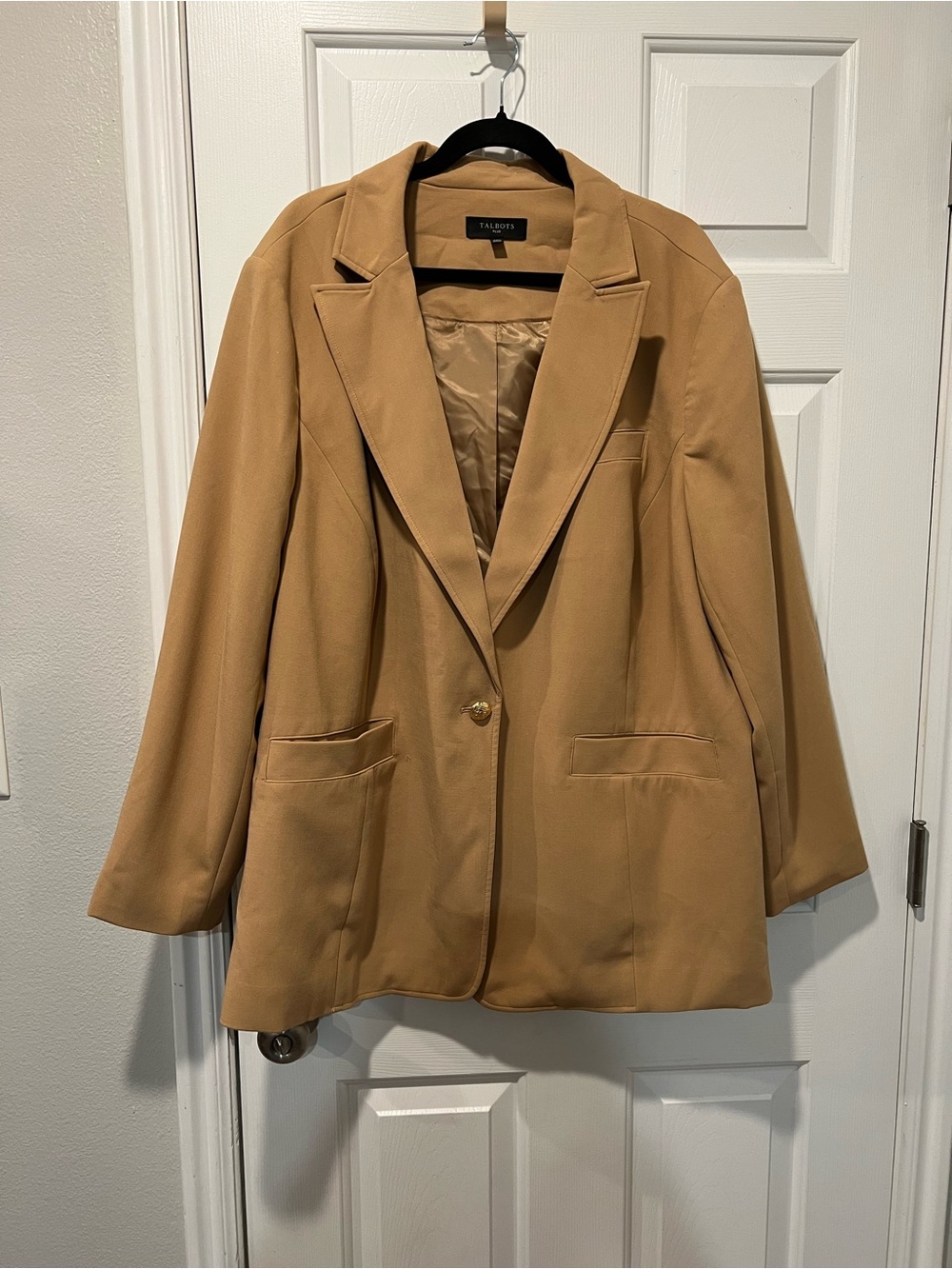 Talbots Tan Single-Button Blazer Jacket